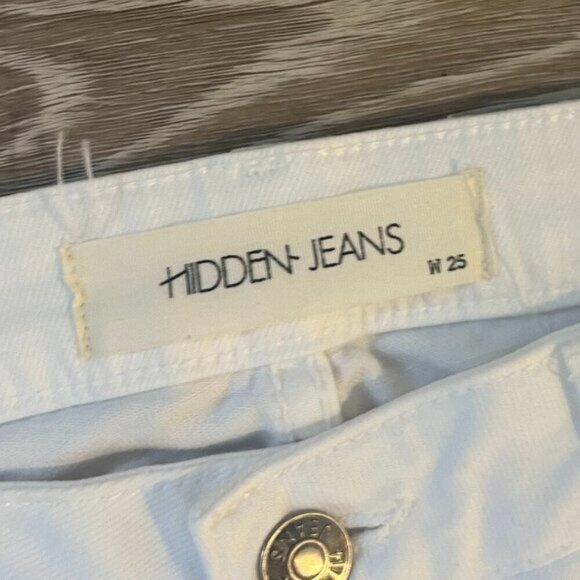 Hidden Jeans Ripped White Size 25 Women's Distressed Boyfriend - Picture 4 of 6